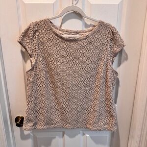 Woman's Embroidered Beige Top, Size 16, Boden